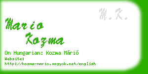 mario kozma business card